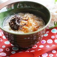 塩昆布となめ茸の♡簡単すぎるお粥