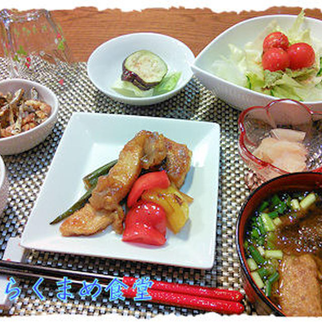 豚肉の代わり！【黒酢メカジキ♪】定食♪＆杏仁豆腐♪