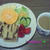 Good－morning ラビっ子のピーナッツ入りマーブルチョコケーキ～フルーツ盛りもりじゃよ♪