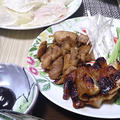 鶏むね肉と餃子の皮で北京ダック風。ちょっと違うけど、でも美味しい。