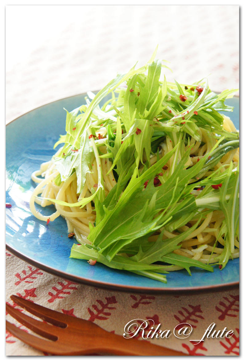 しらすと水菜のオイルパスタ