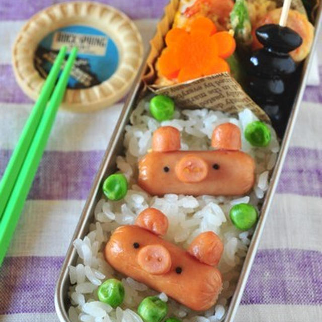 横長ぶたちゃんのお弁当