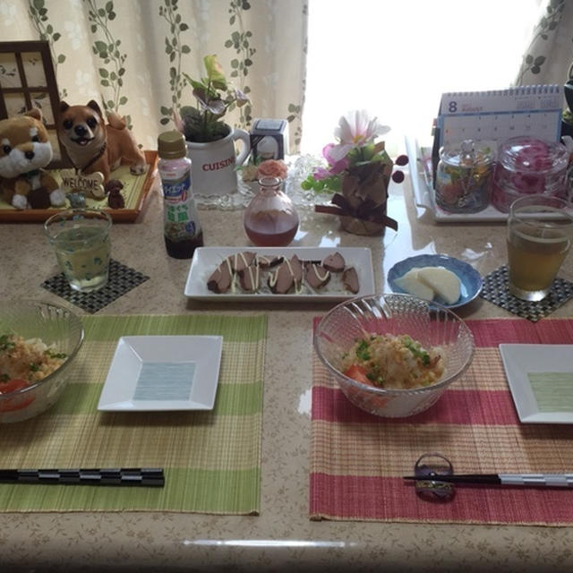 生削り節とぶっかけうどんで昼食