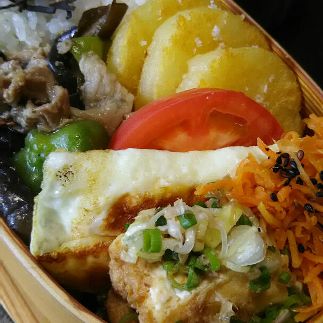 豚肉茄子ピーの味噌炒め弁当