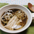 レンコンともずくのアゴ出汁生姜スープ