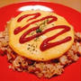 ガパオ風チャーハンのオムライス♪全粒粉食パン♪