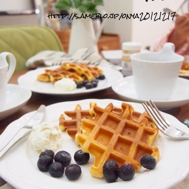 【サクッフワ〜〜♡食べ過ぎ注意♡危険なワッフル♡とイタリアンな夕飯】