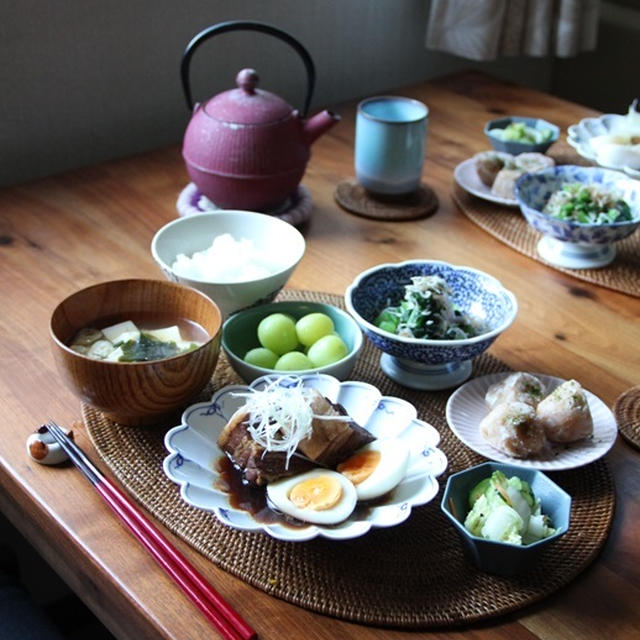 豚の角煮定食。