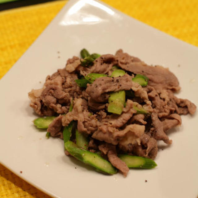 豚とアスパラの塩炒め