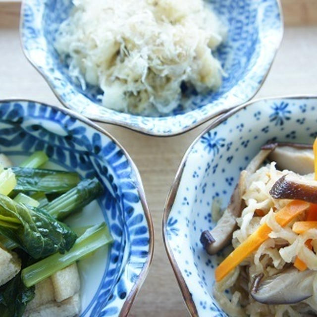切干と小松菜とキャベツの常備菜