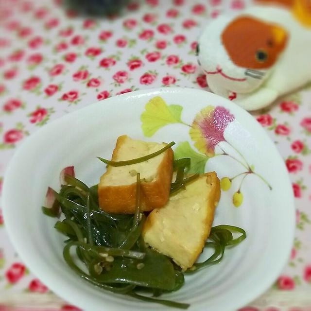 お料理レシピご紹介～切り昆布と厚揚げの煮物出来ました～＼(^o^)／