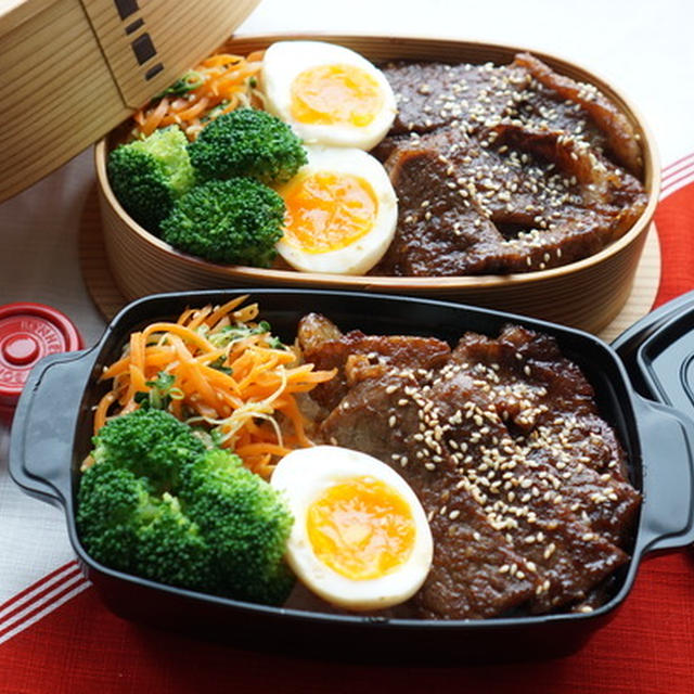 焼肉のっけ弁当（また残りで笑）