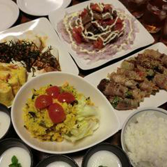 ☆かつおとゴーヤのタワー！　カルピス杏仁豆腐〜☆