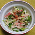 大根と水菜の和風サラダ、刺身盛り合わせ