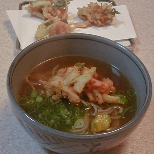 地海老のかき揚げ蕎麦