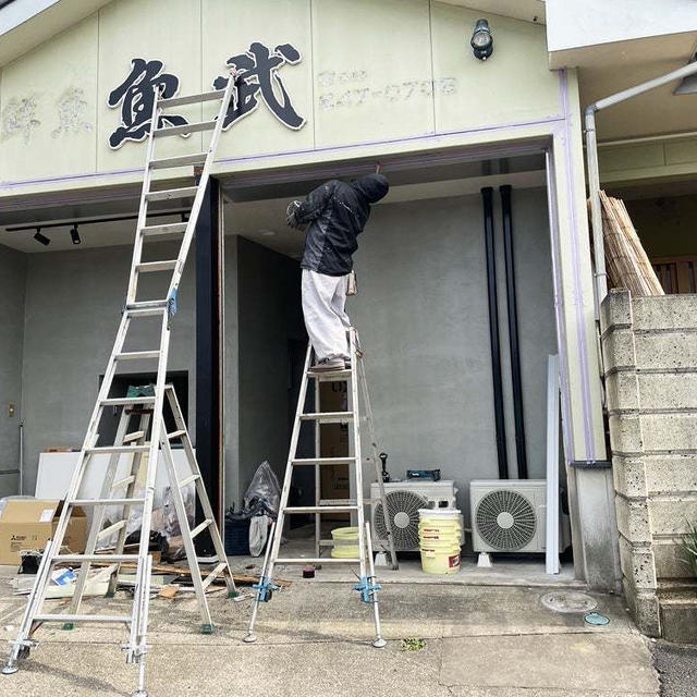 外壁塗装の準備と物置部屋と自動水栓にシンク排水工事