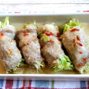 【簡単！ヘルシー】薄切り肉で！肉巻き白菜の中華風蒸し煮