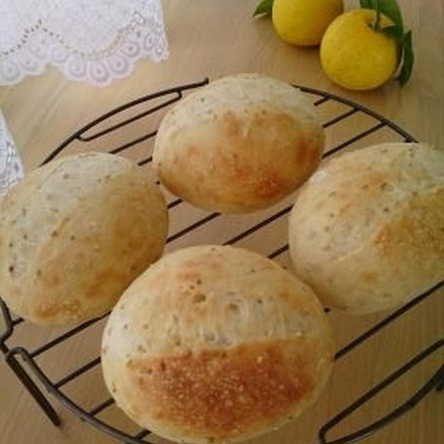 塩かぼすと白ごまのパン♪かぼすジャム♪