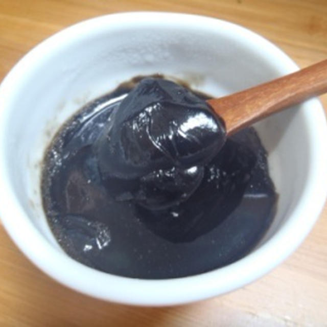 黒豆煮汁ようかん作り