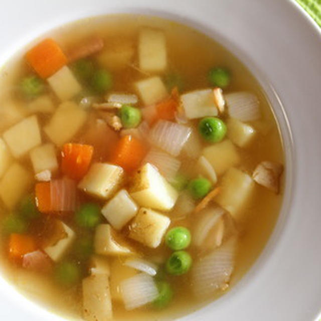 365日汁物レシピNo.61「コロコロ春野菜スープ」
