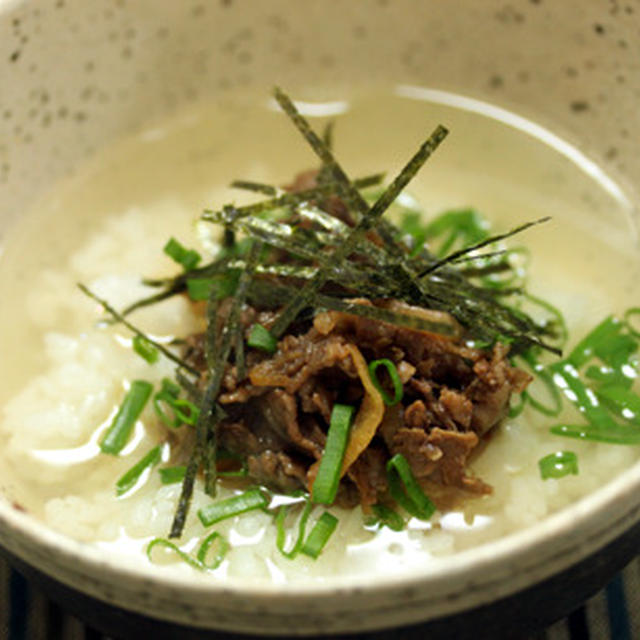 牛しぐれ煮の出汁茶漬け