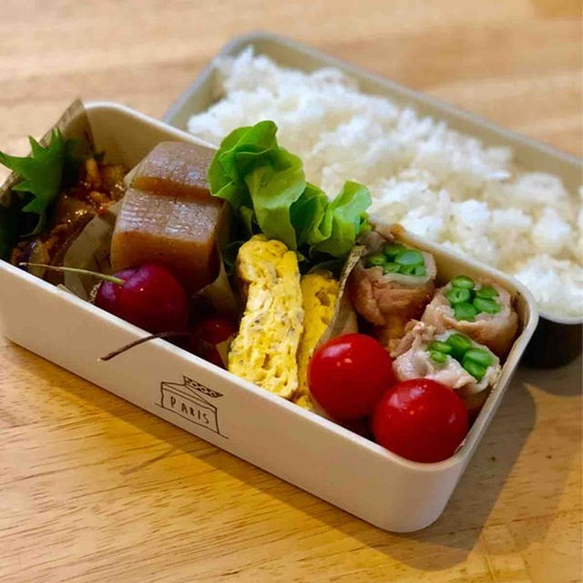 【 JK一人分のお弁当＊いんげんの肉巻き 】