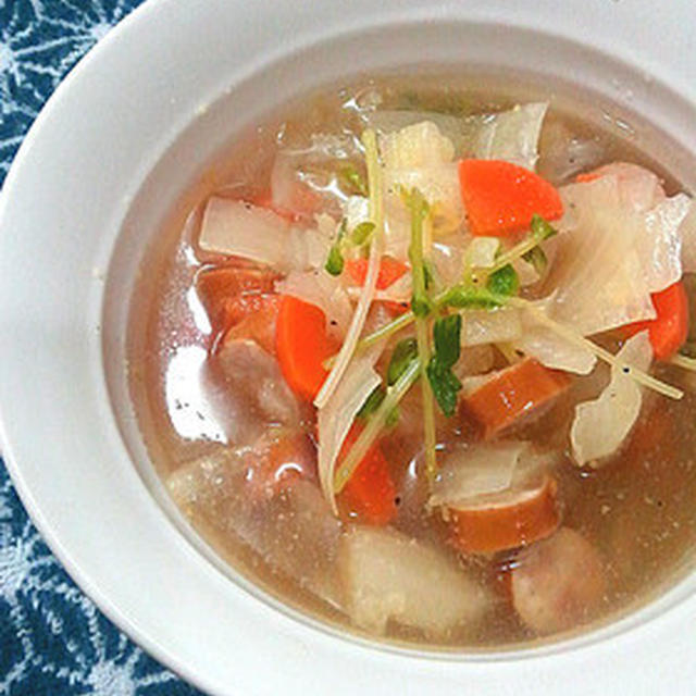 簡単*速攻*超基本の野菜たっぷりスープ♪