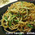 水菜と舞茸のピリ辛中華？スパゲティ　オイスターソースで♪