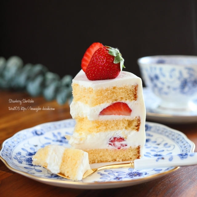 生クリーム１パック。やらかしまくりの苺ショートケーキ💦❁ジェノワーズレシピあり