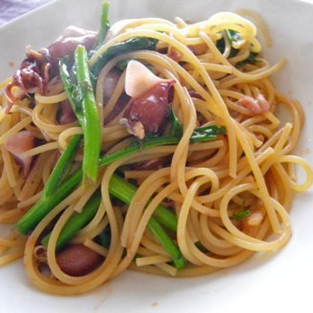 ホタルイカとからし菜のスパゲティ