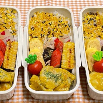 4月28日＊(｣´□`)｣ ｵｿﾖｰｺﾞｻﾞｲﾏｽｯｯｯ!!!!!鶏マヨカレーの簡単べんとー！！
