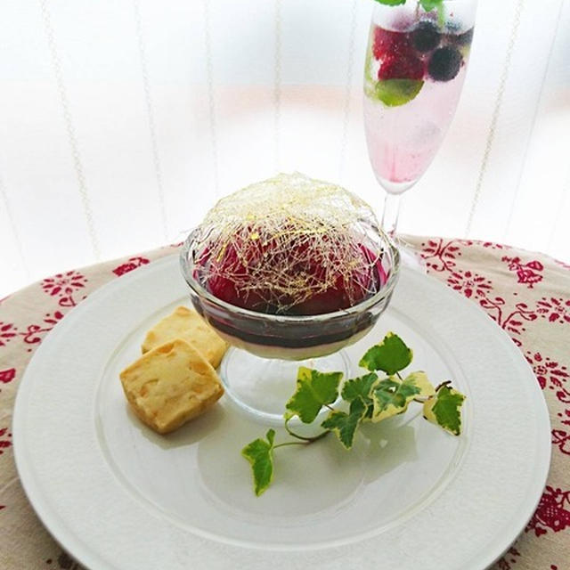 炊飯器で簡単☆ピーチメルバ風パンナコッタ