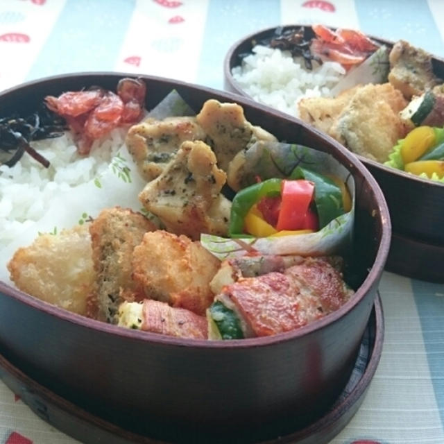 チキンソテーとズッキーニのベーコン巻弁当