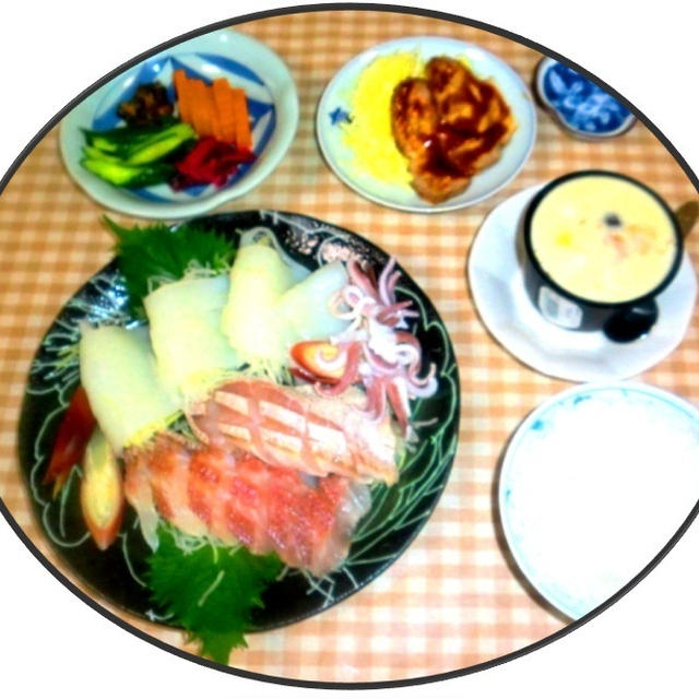 鯛と槍烏賊の刺し盛り