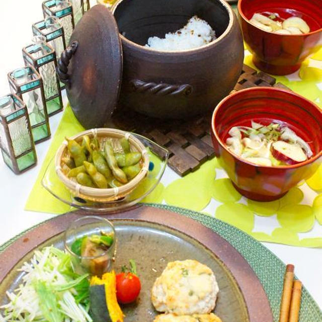 i-kitchen ふわふわ豆腐ハンバーグと燻製枝豆などなど♪