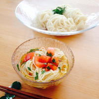 トマトとオリーブオイルのそうめん♪