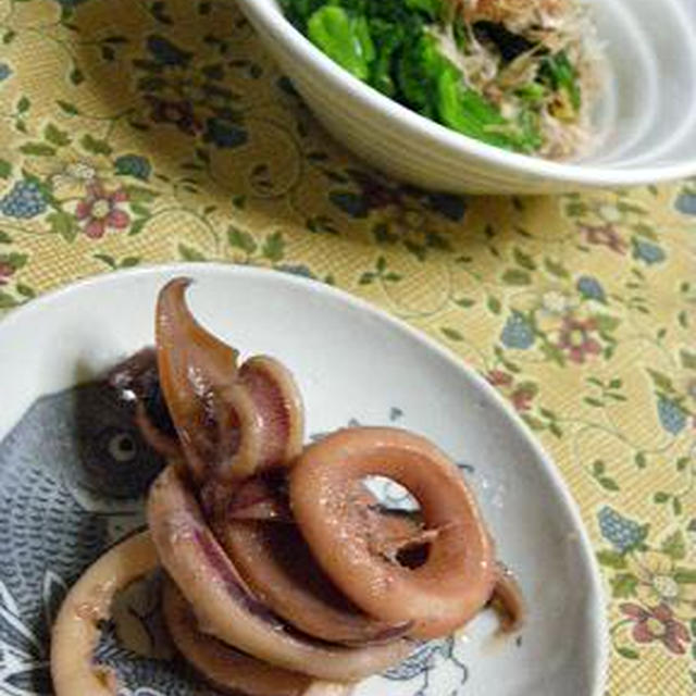 ☆イカの煮つけとほうれん草のおひたし☆