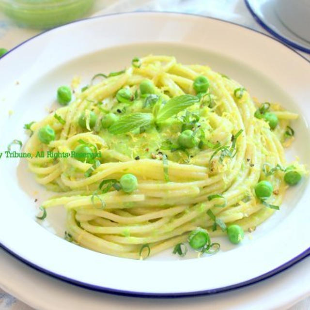 Pasta with Sweet Pea Pesto and Mint春！グリーンピースとミントのパスタ
