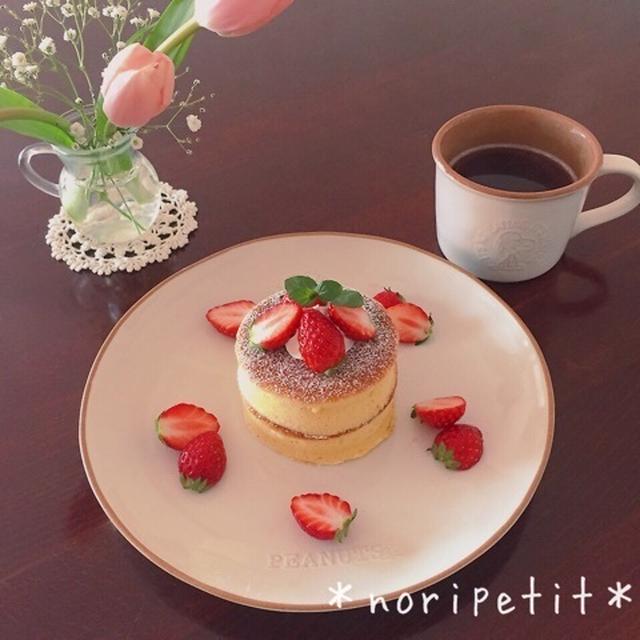 セリアでお買い物♡と卵1個deふわふわ♡春色スフレパンケーキ♡