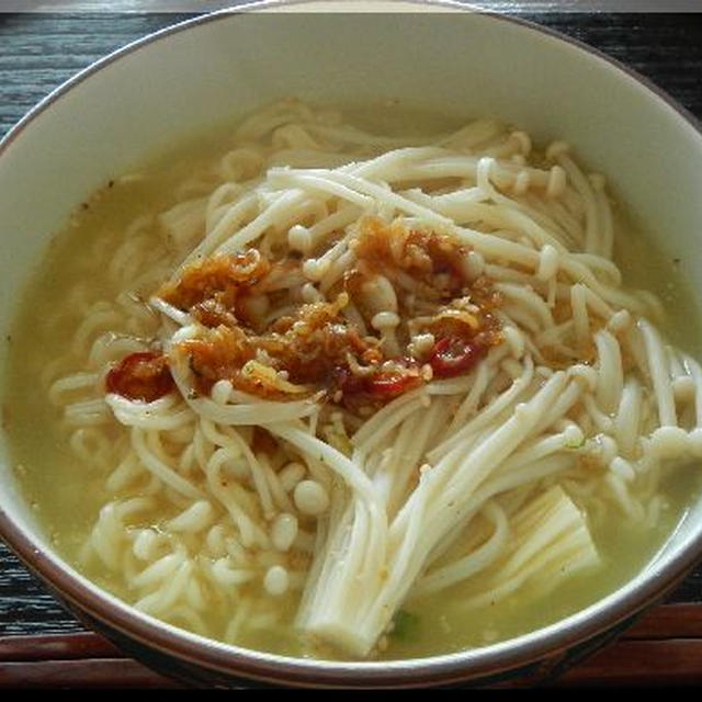 なめたけオリーブオイルラーメン