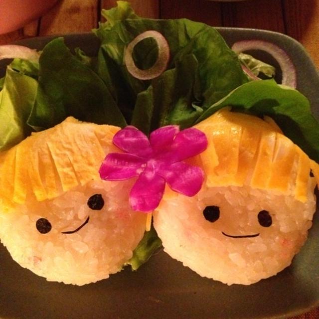 薄焼き卵で＊女の子おにぎりちゃん