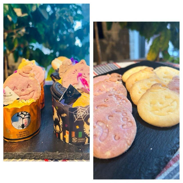 レッスンは年中さんまなちゃんとハロウィンカップケーキ作りでした!!