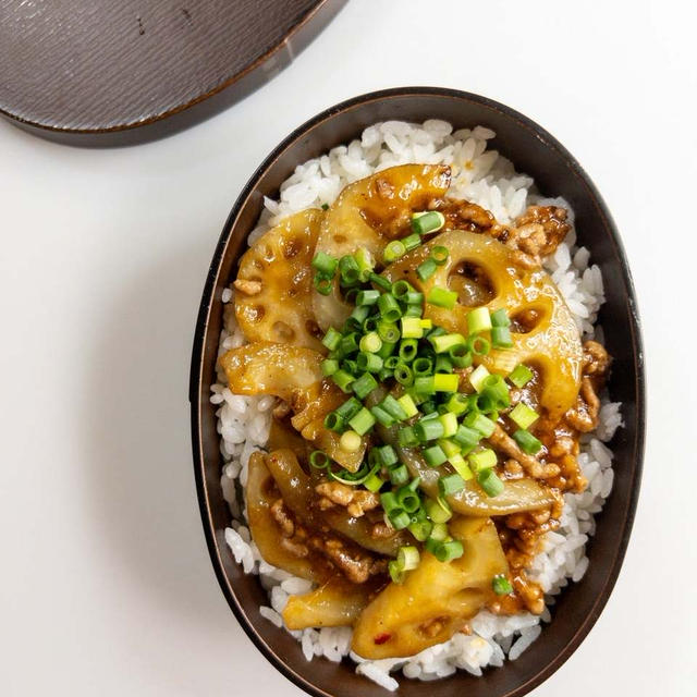 れんこんのそぼろあんのっけ弁当♡♡