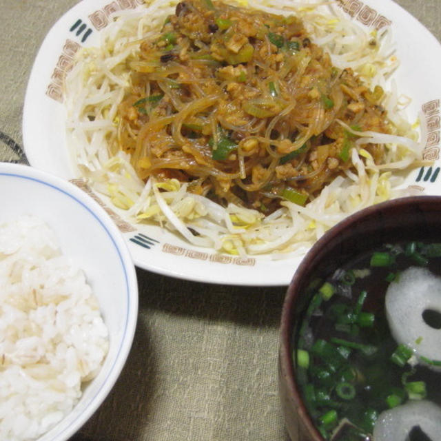 昨日の夕飯(11/28)：マーボー春雨他