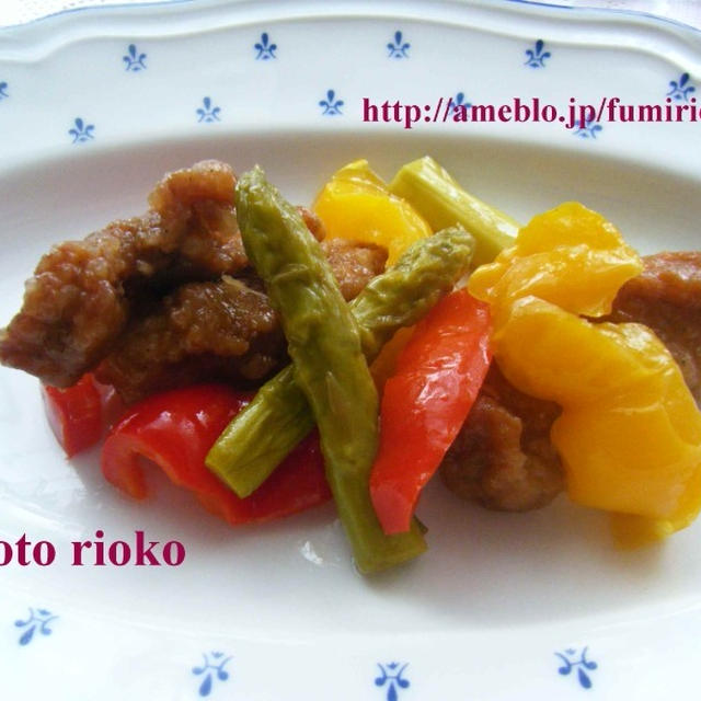 ●夏野菜で黒酢の酢豚●