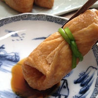 「韓国風いなりずし」をわさび醤油で。