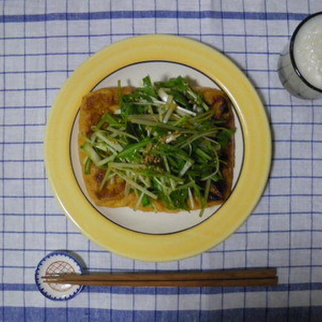揚げと水菜とガラムマサラ