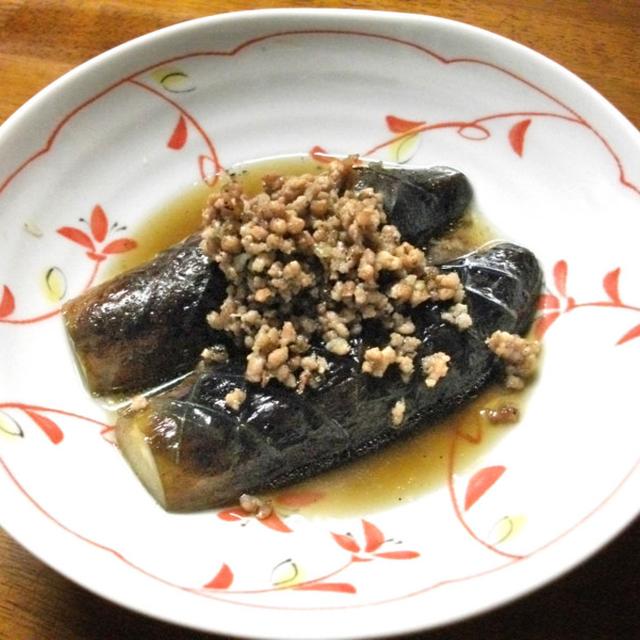 [副菜]　季節はずれだけど、茄子の煮浸し