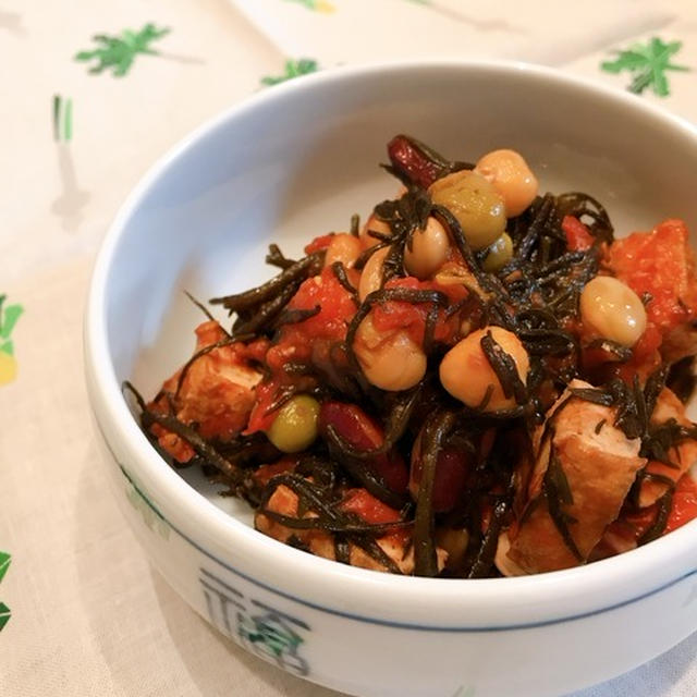和食材を洋風に「ひじきトマト」で常備菜。