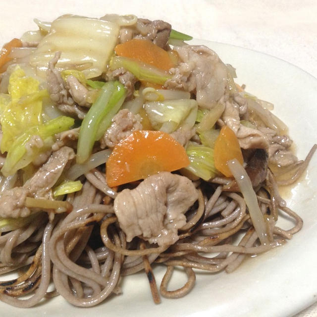 さっぱりヘルシー☆蕎麦のあんかけ焼きそば